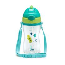 Copo Infantil Tritan C/ Alça e Canudo Dinossauro 400ml Lillo Copo Infantil Tritan C/ Alça e Canudo Dinossauro 400ml Lillo