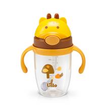 Copo Infantil Tritan com Alça e Canudo Girafa 300ml - Lillo Copo Infantil Tritan com Alça e Canudo Girafa 300ml - Lillo
