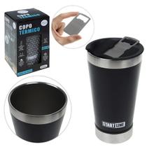 Copo inox 520ml preto c/tampa abridor