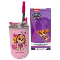 Copo Inox c/ Canudo e Tampa 300ML PATRULHA CANINA SKYE - ZC