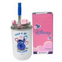 Copo Inox Com Canudo E Tampa 300Ml Stitch E Angel - Zc Copo Inox Com Canudo E Tampa 300Ml Stitch E Angel - Zc
