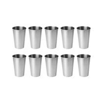 Copo Inox Pequeno Drink 250ml Bar Buffet Suco Agua Aço 10un Copo Inox Pequeno Drink 250ml Bar Buffet Suco Agua Aço 10un