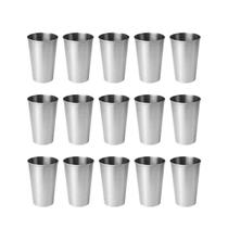 Copo Inox Pequeno Drink 250ml Bar Buffet Suco Agua Aço 36un