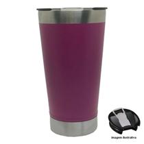 Copo Inox Termico 473ml Com Tampa e Abridor Rosa