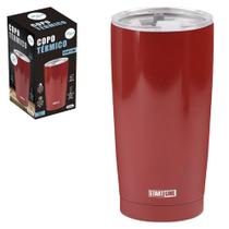 Copo Inox Térmico com Tampa 600 ml Vermelho - Start Line Copo Inox Térmico com Tampa 600 ml Vermelho - Start Line