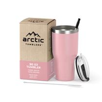 Copo isolado Arctic Tumblers rosa 900 ml com canudo Copo isolado Arctic Tumblers rosa 900 ml com canudo
