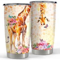 Copo isolado de aço inoxidável SANDJEST Giraffe de 20 onças Copo isolado de aço inoxidável SANDJEST Giraffe de 20 onças