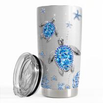 Copo isolado de aço inoxidável SANDJEST Sea Turtle de 20 onças