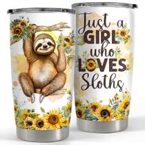 Copo isolado de aço inoxidável SANDJEST Sloth Tumbler de 20 onças Copo isolado de aço inoxidável SANDJEST Sloth Tumbler de 20 onças