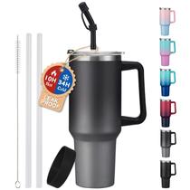 Copo isolado ICIOI de aço inoxidável 1,2 L com tampa e canudo