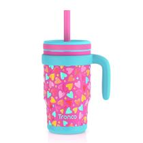 Copo isolado infantil Tronco 414ml com alça e canudo