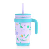Copo isolado infantil Tronco 414ml com alça e canudo