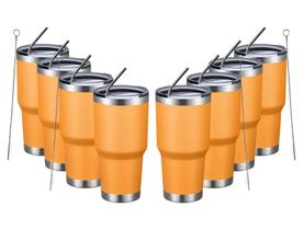 Copo isolado MEWAY 900 ml de aço inoxidável laranja, pacote com 8 Copo isolado MEWAY 900 ml de aço inoxidável laranja, pacote com 8