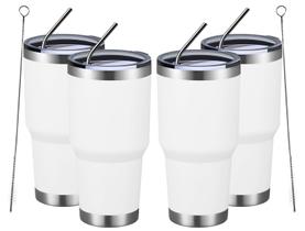 Copo isolado MEWAY 900mL em aço inoxidável, pacote com 4 unidades, branco Copo isolado MEWAY 900mL em aço inoxidável, pacote com 4 unidades, branco