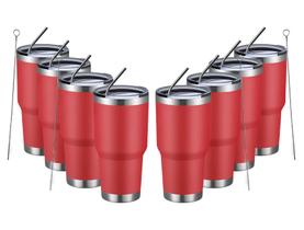 Copo isolado MEWAY 900mL em aço inoxidável, pacote com 8 unidades, vermelho coral Copo isolado MEWAY 900mL em aço inoxidável, pacote com 8 unidades, vermelho coral