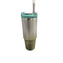 copo isotermico inox com Tampa e Canudo 890ml Glitter Brilhoso canudo plastico