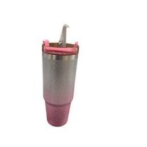 copo isotermico inox com Tampa e Canudo 890ml Glitter Brilhoso canudo plastico