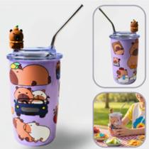 Copo Isotérmico Tampa Capivara 500ml Inox Dupla Camada COR:ROXO Copo Isotérmico Tampa Capivara 500ml Inox Dupla Camada COR:ROXO