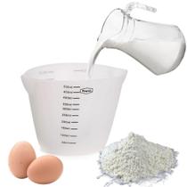 Copo Jarra de Medidas Silicone Flexível 500ml Cozinha Prático Medidas Oz Copos e Mililitros Resistente Receita Evita Respingos e Sujeira Prana