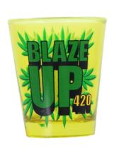 Copo JUST FUNKY Blaze Up 420 Print 45 ml de vidro amarelo