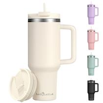 Copo Labulabla de 1,2 L com alça de aço inoxidável bege Copo Labulabla de 1,2 L com alça de aço inoxidável bege