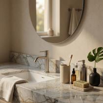 Copo Lavabo Porta Escova Objetos Multiuso Cerâmica Greige Copo Lavabo Porta Escova Objetos Multiuso Cerâmica Greige