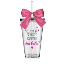 Copo Lembrancinha Para Daminha Acrílico - Você Aceita Copo Lembrancinha Para Daminha Acrílico - Você Aceita