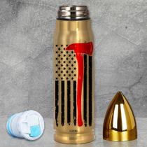 Copo Limima Firefighter 500ml em aço inoxidável com bandeira americana