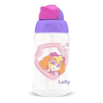 Copo Lolly Com Canudo De Silicone Patrulha Canina 330Ml
