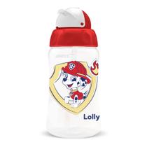 Copo Lolly Com Canudo De Silicone Patrulha Canina 330Ml