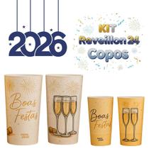 Copo Long Drink 350ml Plástico Branco Ano Novo Brinde, Festa, Réveillon, Decoração Copo Long Drink 350ml Plástico Branco Ano Novo Brinde, Festa, Réveillon, Decoração
