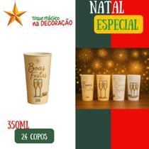 Copo Long Drink 350ml Plástico Branco Ano Novo Brinde, Festa, Réveillon, Decoração Copo Long Drink 350ml Plástico Branco Ano Novo Brinde, Festa, Réveillon, Decoração