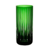 Copo Long Drink Cristal Lapidado Verde Escuro 395Ml - Strauss