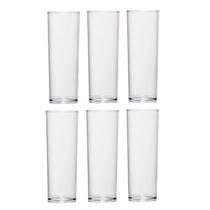 Copo Long Drink Slim de Policarbonato 300ml Vemplast Kit 6 Peças