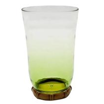 Copo Longo Acrilico Verde com base Detalhe Formato Bambu 650ml Copo Longo Acrilico Verde com base Detalhe Formato Bambu 650ml