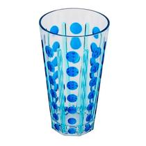 Copo Longo de Bolinhas Azul Acrílico 50116 - EntreCasa