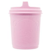 Copo Lyor Baby Dino de PP e Bambu Tampa Rosa 400ml
