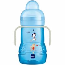 Copo MAM Trainer Night 220ml Bico Silicone Antivazamento Brilha no Escuro para Transição de Bebês 4 Meses Noite Azul Copo MAM Trainer Night 220ml Bico Silicone Antivazamento Brilha no Escuro para Transição de Bebês 4 Meses Noite Azul