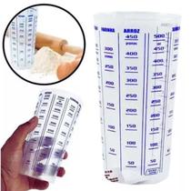 Copo Medidor 500ml Plastico Cristal - dosador plastico medida xicara - Plástico 500 ml - PANAMI