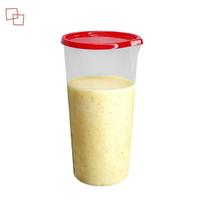 Copo Medidor de Receitas com Tampa Vermelha 500ml Graduado Plástico Cozinha Nitronplast