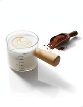 Copo Medidor Dosador Café 75Ml Vidro Barista Com Alça de Madeira Para Cafeteira Expresso Profissional