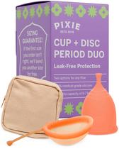 Copo menstrual e disco Pixie Cup Duo com acessórios