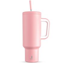 Copo Meoky de 1,5 L com alça, tampa e palha de aço inoxidável Copo Meoky de 1,5 L com alça, tampa e palha de aço inoxidável