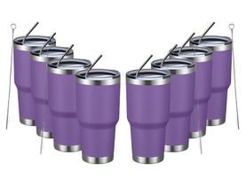 Copo MEWAY isolado 900 ml de aço inoxidável roxo, pacote com 8 Copo MEWAY isolado 900 ml de aço inoxidável roxo, pacote com 8
