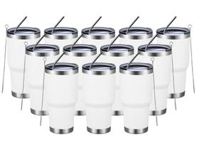 Copo MEWAY isolado de 900 ml em aço inoxidável branco, pacote com 12 Copo MEWAY isolado de 900 ml em aço inoxidável branco, pacote com 12