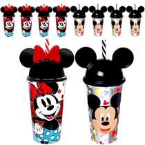 Copo Mickey e Minnie Com Orelhas para Festa Infantil Kit 10 Unidades