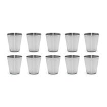 Copo Mini Aço Inox 30ml Cafe Molho Sobremesa Aperitivo 10un