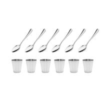 Copo Mini Inox 6un Colher Pequena Brigadeiro Finger Food 6un Copo Mini Inox 6un Colher Pequena Brigadeiro Finger Food 6un