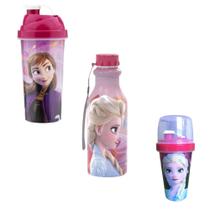 copo mini shakeira garrafa retrô menina Frozen kit 3 unidade