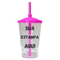 Copo Mini Twister Personalizado com Tampa e Canudo 310ml